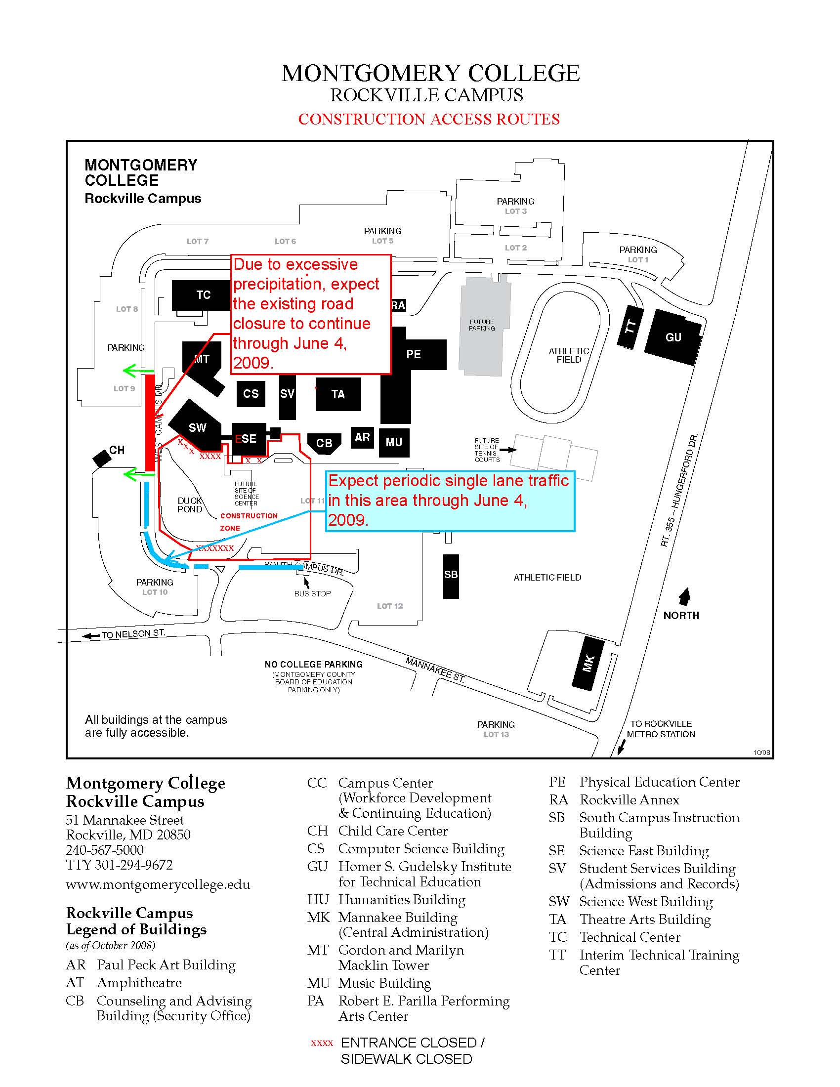 Montgomery College Takoma Park Campus Map Map