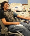 Mario gives a double red cell donation