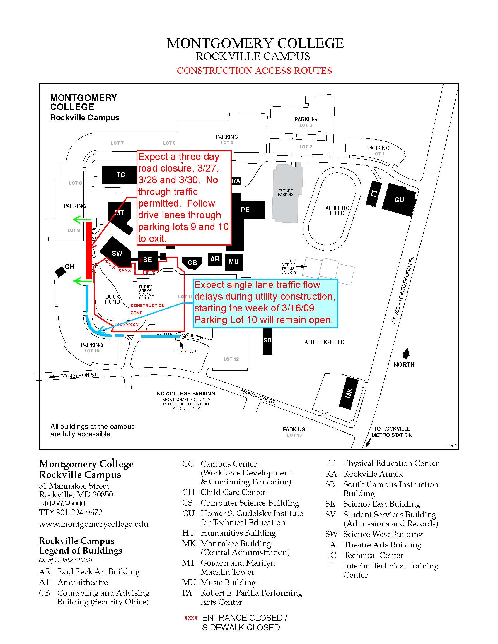 Traffic Restrictions On Rockville Campus March 27 30 Inside Mc