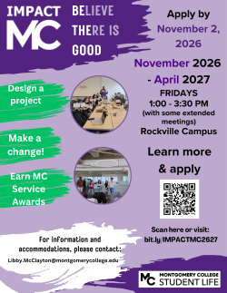 Want to be a changemaker? Apply for Impact MC , MC's Service Learning Leadership Program by Nov 2nd!