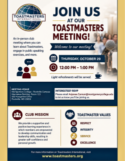 Discover Toastmasters: Public Speaking and Leadership Open Meeting